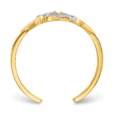 10k Rhodium Diamond Heart Toe Ring